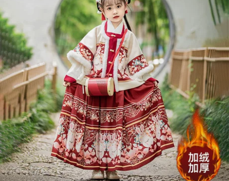 原创女童汉服2022秋冬新款儿童古装中国风...