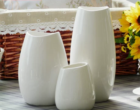 景德镇陶瓷现代简约白色小花瓶北欧客厅干花插...