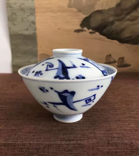 民国青花茶盖碗，全品！直径9高8公分，特价...
