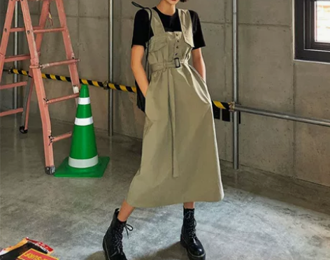 现 韩国代购女装夏装Lagirl背带裙连衣...