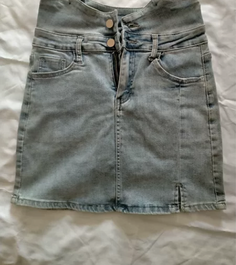 开叉性感牛仔半身裙女高腰包臀裙短裙 全新仅...