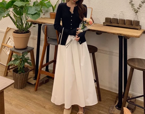 酒午法式复古2021春季新款赫本风伞裙女 ...