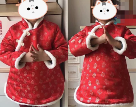 民族风唐装女童拜年服加棉裙130码 9.5...