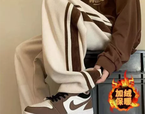 灯芯绒秋冬款加厚保暖卫裤加绒休闲裤子男秋季...