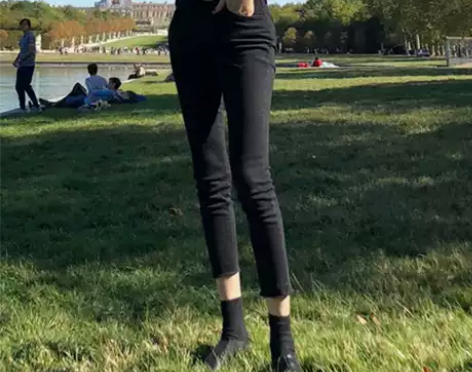 女裤九分裤韩国2022秋冬新款黑色八分牛仔...