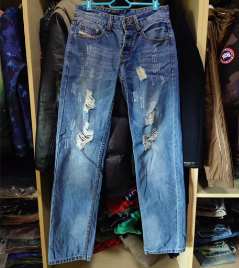 diesel迪赛水洗破洞牛仔裤 w28,成...