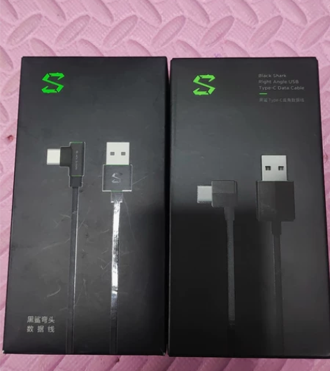 黑鲨数据线 弯头 左边的长度1m 3A 2...