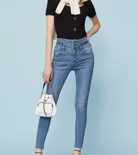 ONLY高腰微弹紧身显瘦显高小脚牛仔裤女 ...