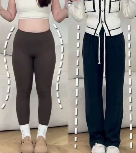 梨形身材遮胯裤子女大码胖mm秋冬加绒显瘦灯...