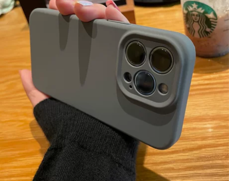 简约石墨色液态硅胶适用iphone13pr...