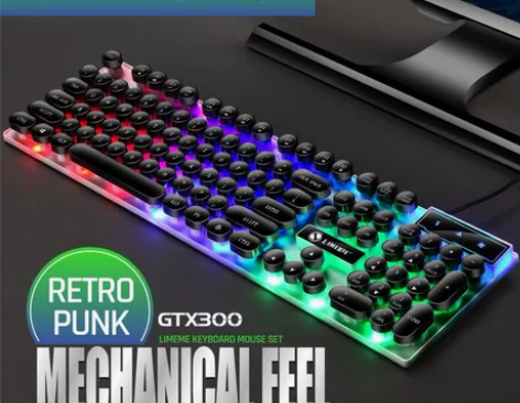 键盘鼠标套装机械手感游戏笔记本台式机电脑通...