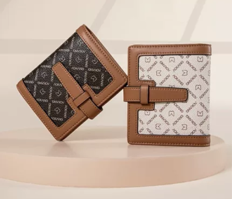 奥康钱夹女百搭复古短款钱包新款女士小巧超薄...