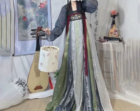 汉旭梨花朵朵汉服女唐制齐胸襦裙中国风仙气对...