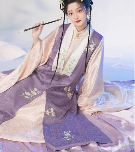 柒邑原创汉服【西楼月】 明制立领长袄比甲马...