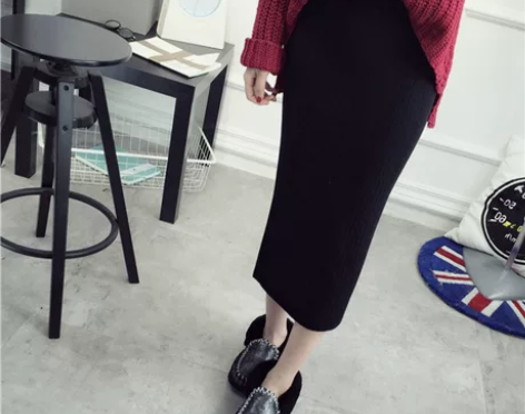 秋冬包臀裙针织半身裙高腰中长裙一步裙韩版毛...