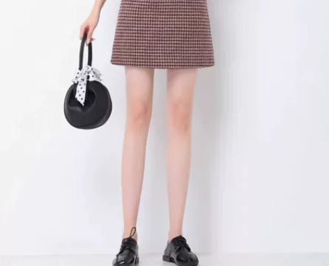 新款半身裙秋冬季女短裙格子裙冬款高腰包臀裙...