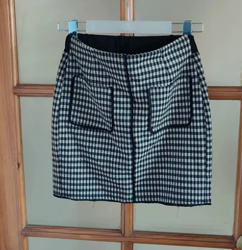 MEI MY YI千鸟格一步裙 尺码长44...