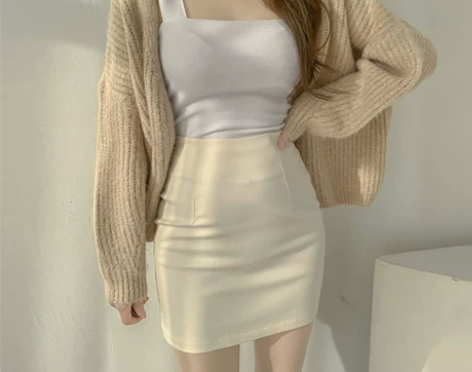 职业风米色包臀裙半身裙女夏新款高腰短裙一步...