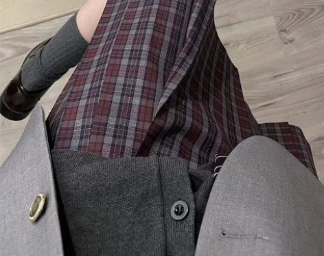 短裙半身裙冬至/原创正品红色JK制服格裙百...