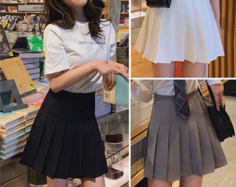 白色百褶裙女秋季高腰短裙jk裙子学生半身裙...