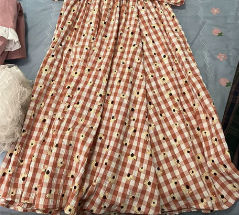 田园风套装裙 清纯可爱 上衣下裙一套出 合...