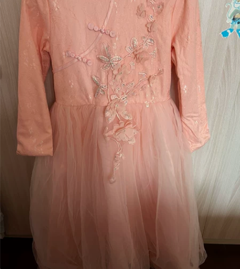 民族风 中国风 唐装女童裙 表演服 裙长1...