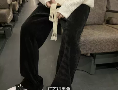 灯芯绒裤子男ins潮秋冬直筒运动裤港风潮牌...