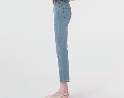 薄绒浅色直筒牛仔裤女夏高腰显瘦2022年宽...