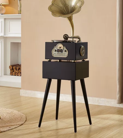 黑胶唱片机留声机现代轻奢复古客厅欧式家用老...