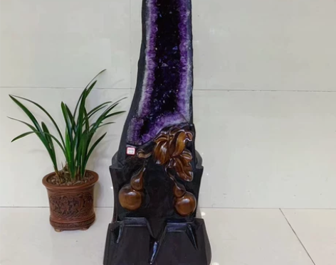 天然巴西紫晶洞家居客厅玄关办公装饰开业乔迁...