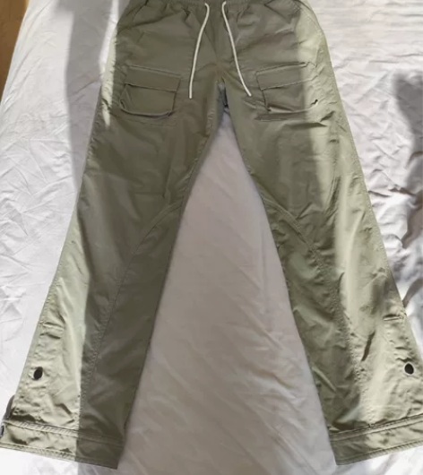 潮流男裤 灰绿色 日系高街 水洗工装裤 X...