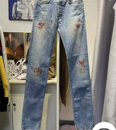 正品Dior Homme 迪奥血渍牛仔裤 ...