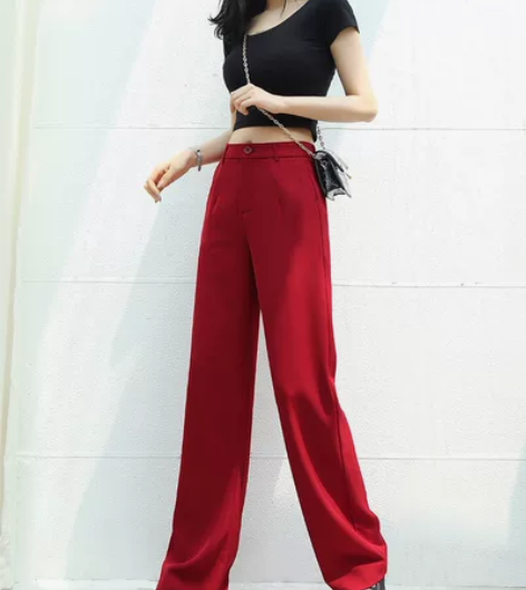 阔腿裤女高腰锤款,买了摄影拍照的,穿过几次...