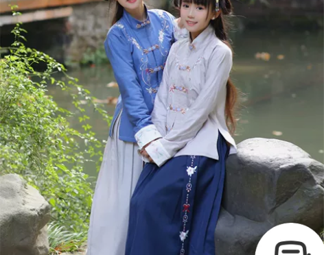 兰若庭汉服 立领金鱼扣  二版流年 基友装...