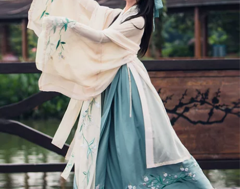 汉服广袖襦裙古装女中国风流仙裙杜若魏晋风学...