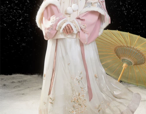 汉尚华莲汉服 绒绒百合原创明制拜年女秋冬季...