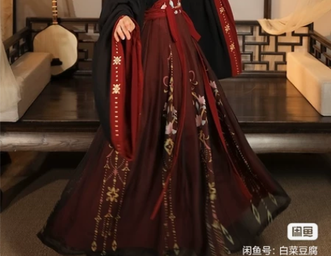 黑红魏晋齐腰襦裙店铺：云芳晴     绾星...