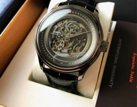 罗宾尼手表男2021新款皮带防水男表时尚潮...