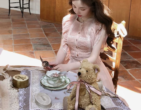 csk丘比特 少女的条件 法式天丝荷叶边连...
