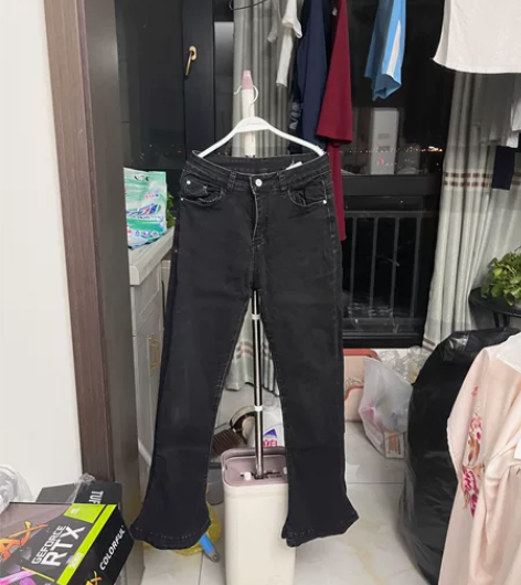 微喇牛仔裤女马蹄裤2022新款春秋高腰黑色...