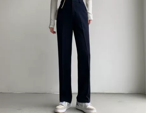 秋冬新阔腿裤女韩版高腰宽松直筒裤子垂感显瘦...