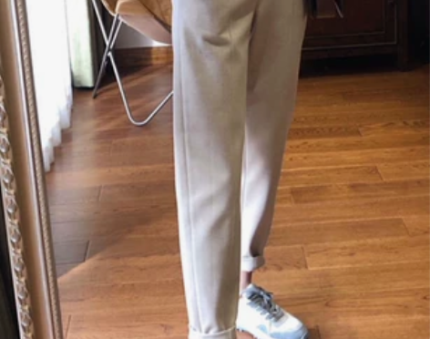 【99价】毛呢裤子烟管裤女秋冬加绒加厚高腰...
