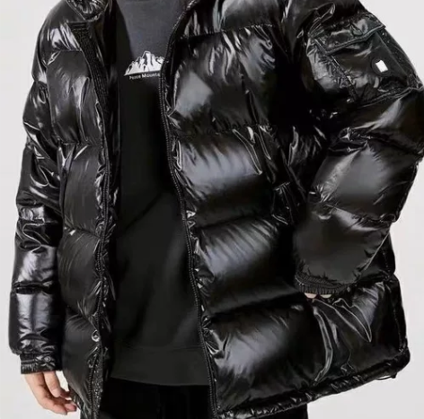 2022冬季男士亮面连帽潮款短款加厚高充绒...