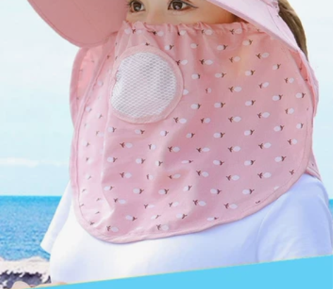 防晒帽子防紫外线棉麻面料骑车遮阳帽 颜色：...