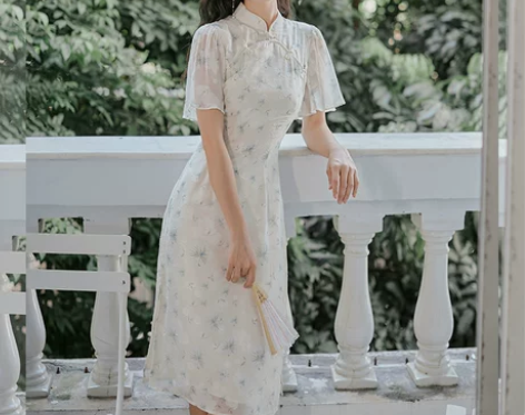 旗袍改良版连衣裙年轻款少女复古气质女神范温...