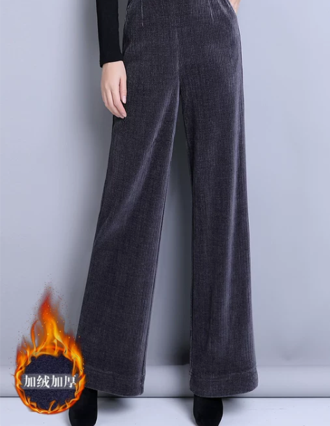 阔腿裤 阔腿裤长裤雪尼尔女垂感休闲裤秋冬2...