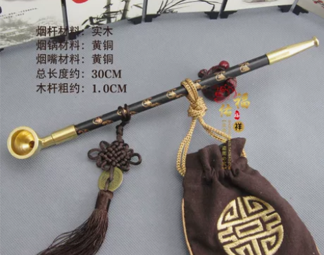 老式手工腌斗 旱腌袋烟袋锅 老人加长实木旱...