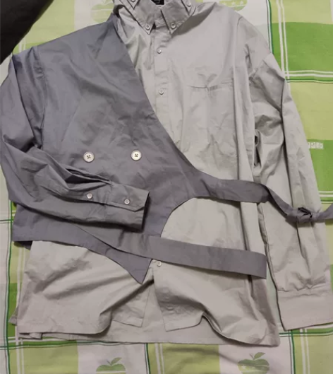 PCLP 假两件拼接衬衫 潮流解构工装日系...