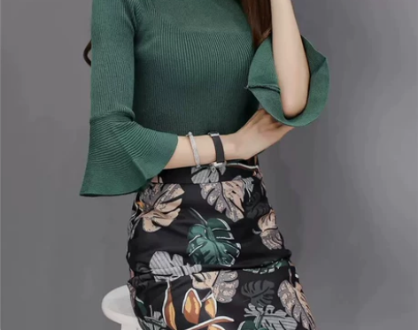 包邮【清一波衣柜】气质款印花A字裙 全新带...