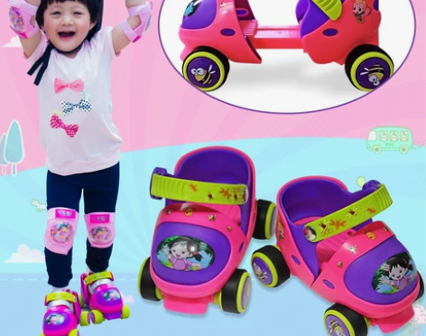 玄凌双排溜冰鞋，2-6岁可穿，花一百多买回...